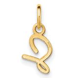 14k Yellow Gold Arabic Letter Ayn Pendant, Polished Script Calligraphy Design
