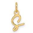 14k Yellow Gold Arabic Letter Ayn Pendant, Polished Script Calligraphy Design