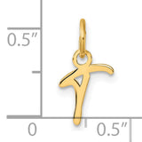 14k Yellow Gold Tau Cross Pendant, Minimalist Christian Design for Women or Men