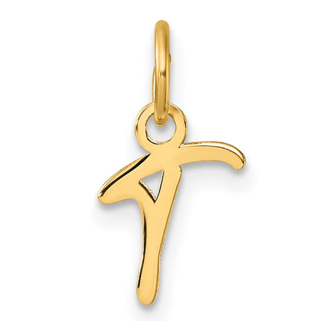 14k Yellow Gold Tau Cross Pendant, Minimalist Christian Design for Women or Men