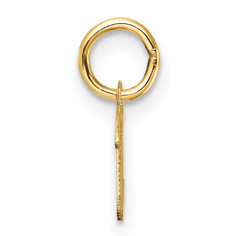 Uppercase Letter U Initial Charm Pendant in Real 14k Yellow Gold