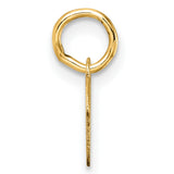 14k Yellow Gold Script V Pendant, Cursive Letter Charm for Women, Dainty Monogram Jewelry