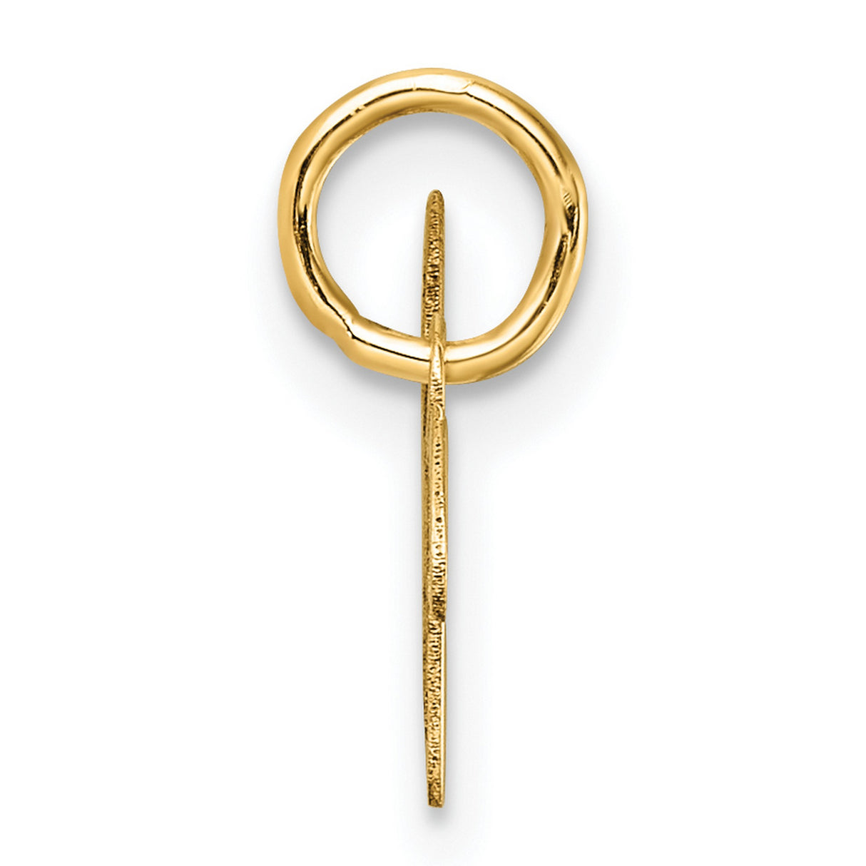 14k Yellow Gold Script W Pendant, Cursive Initial Letter Charm for Women