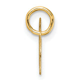 14k Yellow Gold Script W Pendant, Cursive Initial Letter Charm for Women