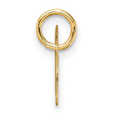 14k Yellow Gold Script W Pendant, Cursive Initial Letter Charm for Women