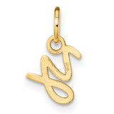Uppercase Letter Y Initial Charm Pendant in Real 14k Yellow Gold