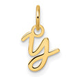 Uppercase Letter Y Initial Charm Pendant in Real 14k Yellow Gold