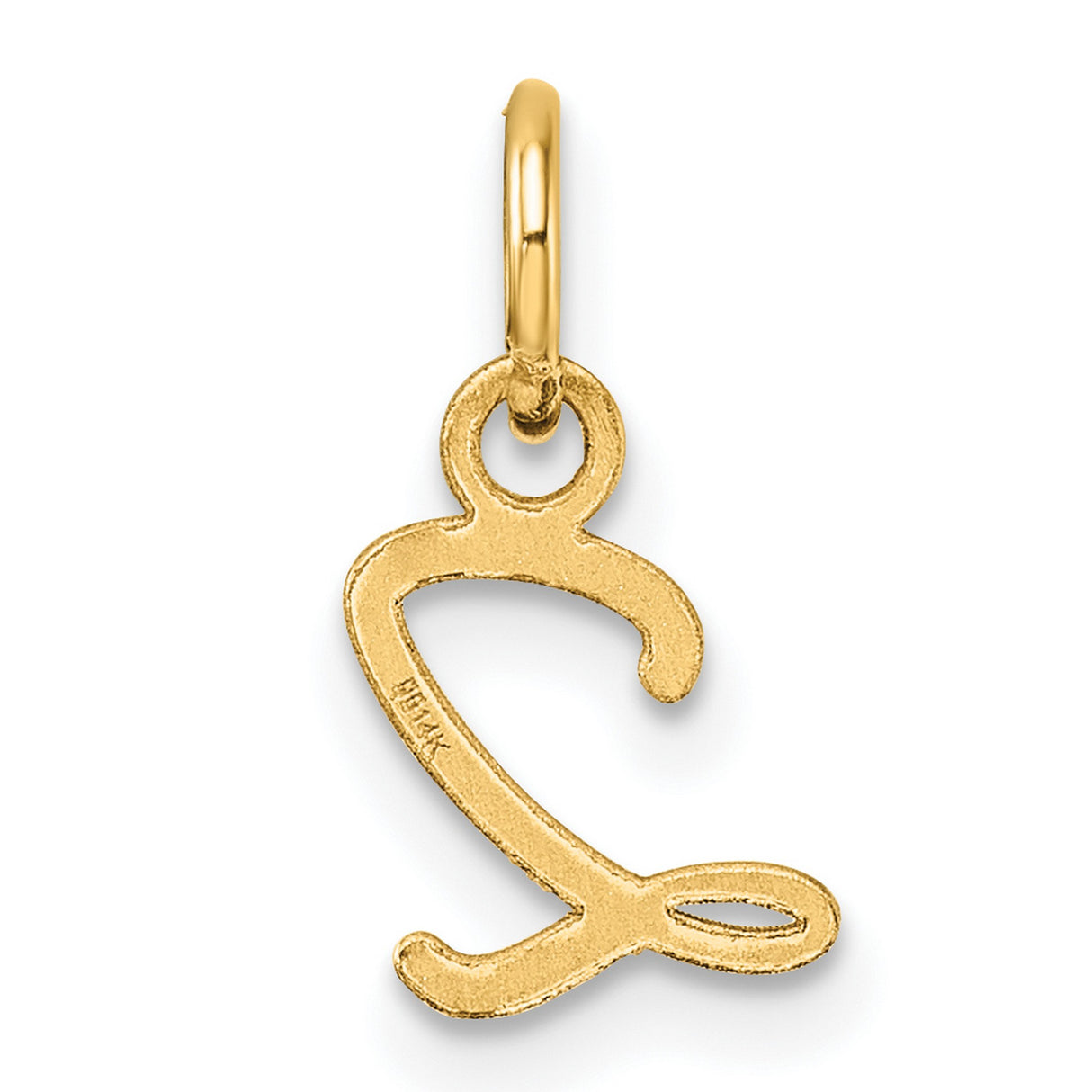 Uppercase Letter Z Initial Charm Pendant in Real 14k Yellow Gold