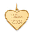 Personalized Graduation Charm Pendant in Real 14k Yellow Gold