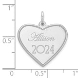 Personalized Graduation Charm Pendant in Real 14k White Gold