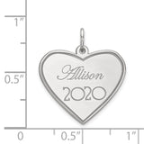Personalized Graduation Charm Pendant in Real 14k White Gold
