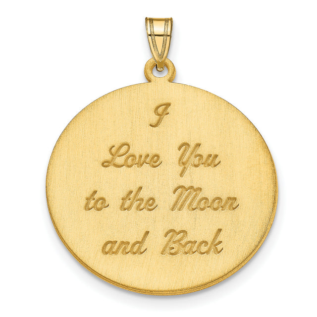 Gold Plated I Love You To The Moon And Back Charm Pendant in Real 925 Sterling SIlver