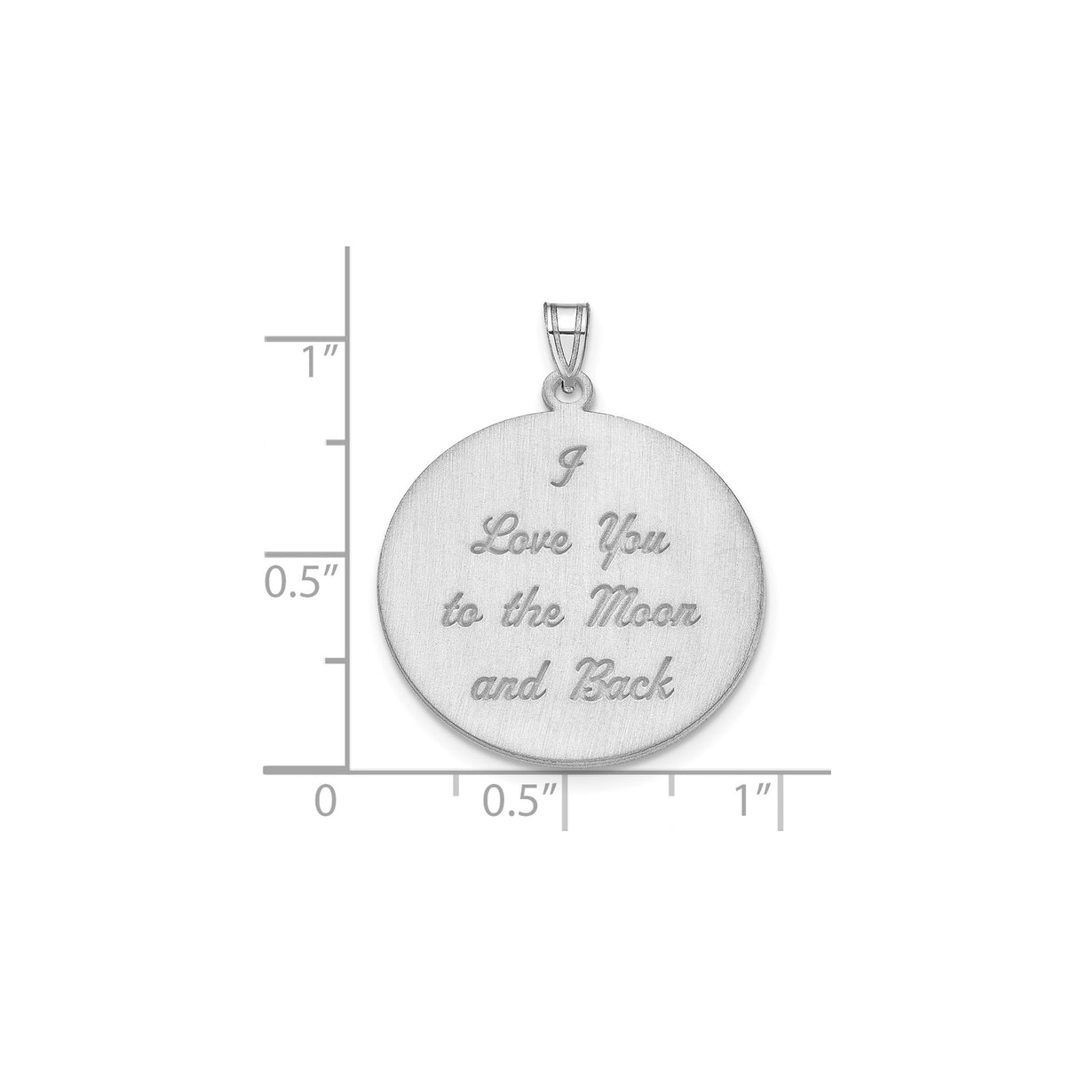 Sterling Silver Moon Pendant with I Love You to the Moon and Back Message for Women