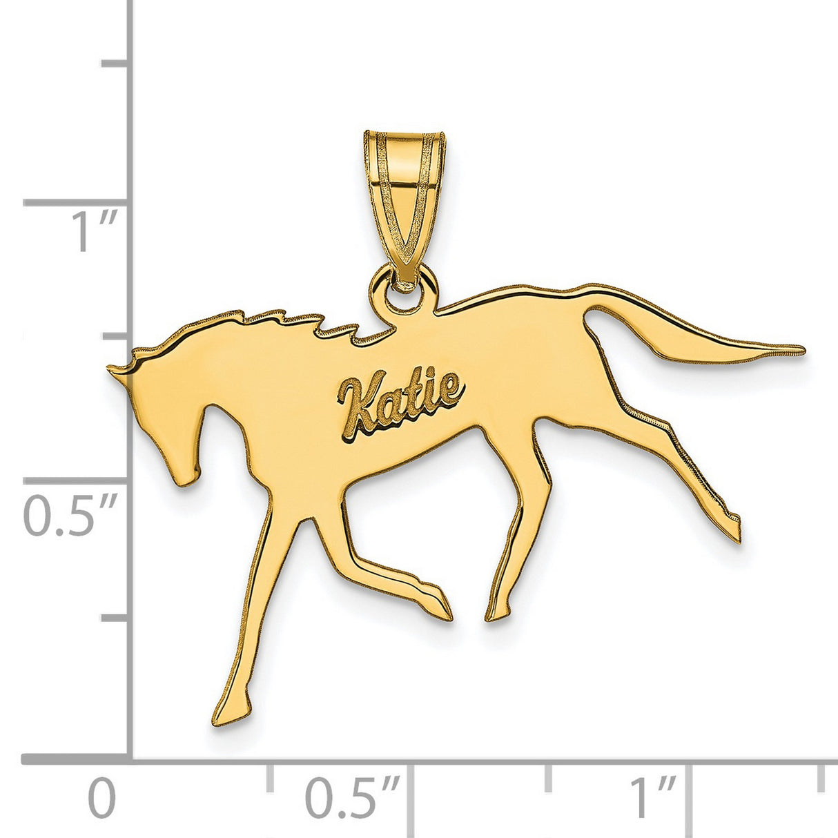 Gold Plated Horse Charm Pendant in Real 925 Sterling SIlver