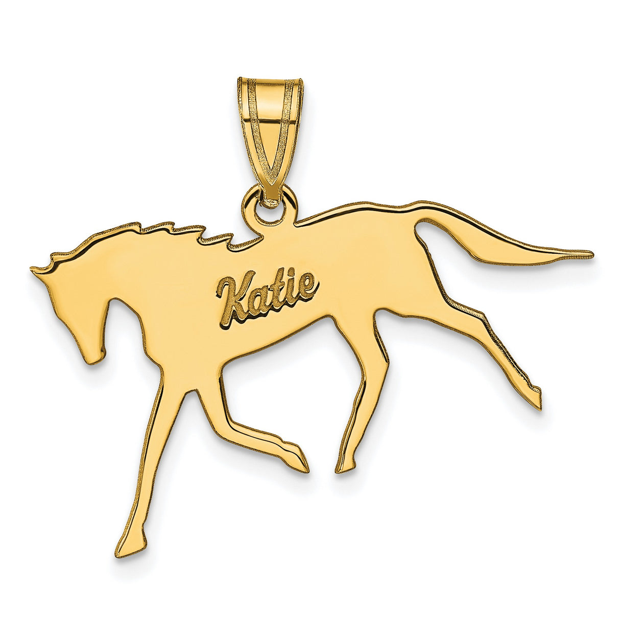 Horse Charm Pendant in Real 14k Yellow Gold