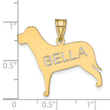 Dog Charm Pendant in Real 14k Yellow Gold