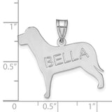Dog Charm Pendant in Real 14k White Gold