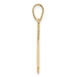 Polished California State Shaped Charm Pendant in Real 14k Yellow Gold