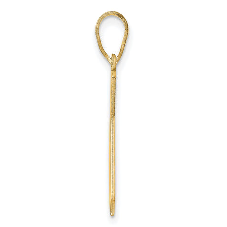 Polished California State Shaped Charm Pendant in Real 14k Yellow Gold
