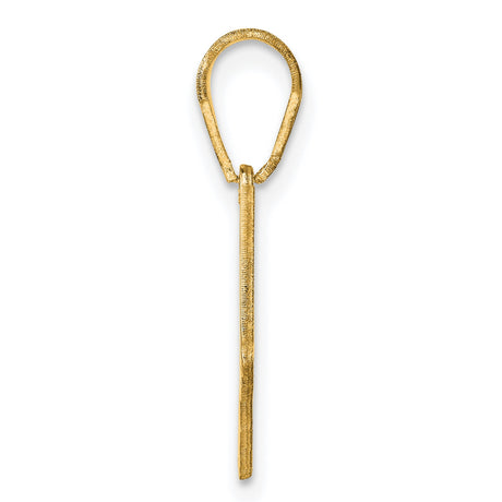 Polished Connecticut State Shaped Charm Pendant in Real 14k Yellow Gold