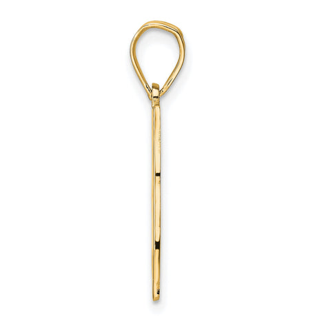 14k Yellow Gold Florida State Pendant Charm, Polished Map Outline Jewelry for Women or Unisex