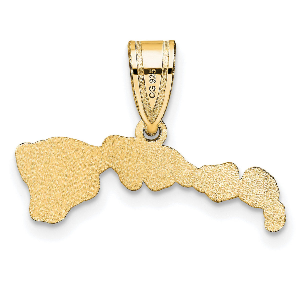 Polished Hawaii State Shaped Charm Pendant in Real 14k Yellow Gold