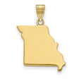 Polished Missouri State Shaped Charm Pendant in Real 14k Yellow Gold