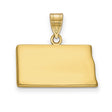 North Dakota State Charm Pendant in Real 14k Yellow Gold