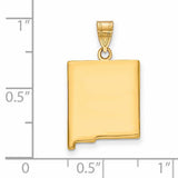 New Mexico State Charm Pendant in Real 14k Yellow Gold
