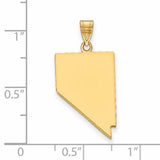 14k Yellow Gold Nevada State Pendant, Polished Outline Map Charm, Minimalist Travel Jewelry
