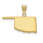 Oklahoma State Charm Pendant in Real 14k Yellow Gold