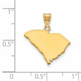 South Carolina State Charm Pendant in Real 14k Yellow Gold