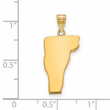 Vermont State Charm Pendant in Real 14k Yellow Gold