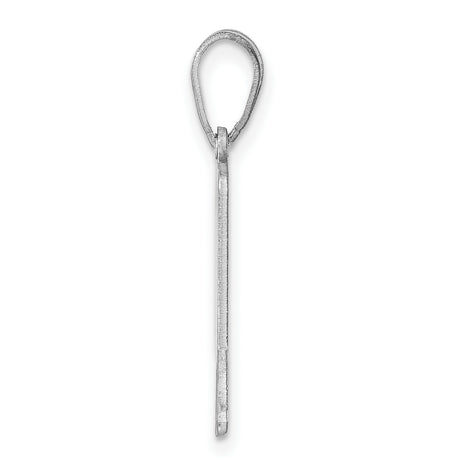 14k White Gold Alaska State Pendant, Polished Map Outline Charm, Minimalist Heritage Jewelry