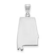 14k White Gold Alabama State Pendant, Polished Map Outline, Minimalist Southern Charm