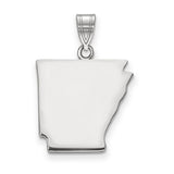 Sterling Silver Arkansas State Pendant, Polished Map Outline Charm, Minimalist Souvenir Jewelry
