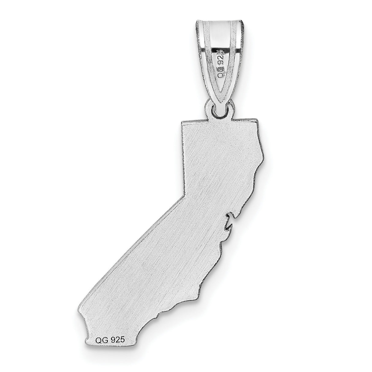 14k White Gold California State Pendant, Polished Outline Charm, Minimalist Travel Keepsake Jewelry