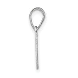 Sterling Silver Rectangular Pendant Tag, Plain Bar Charm, Minimalist Engraving-Ready Design