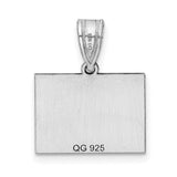 Polished Colorado State Shaped Charm Pendant in Real 14k White Gold