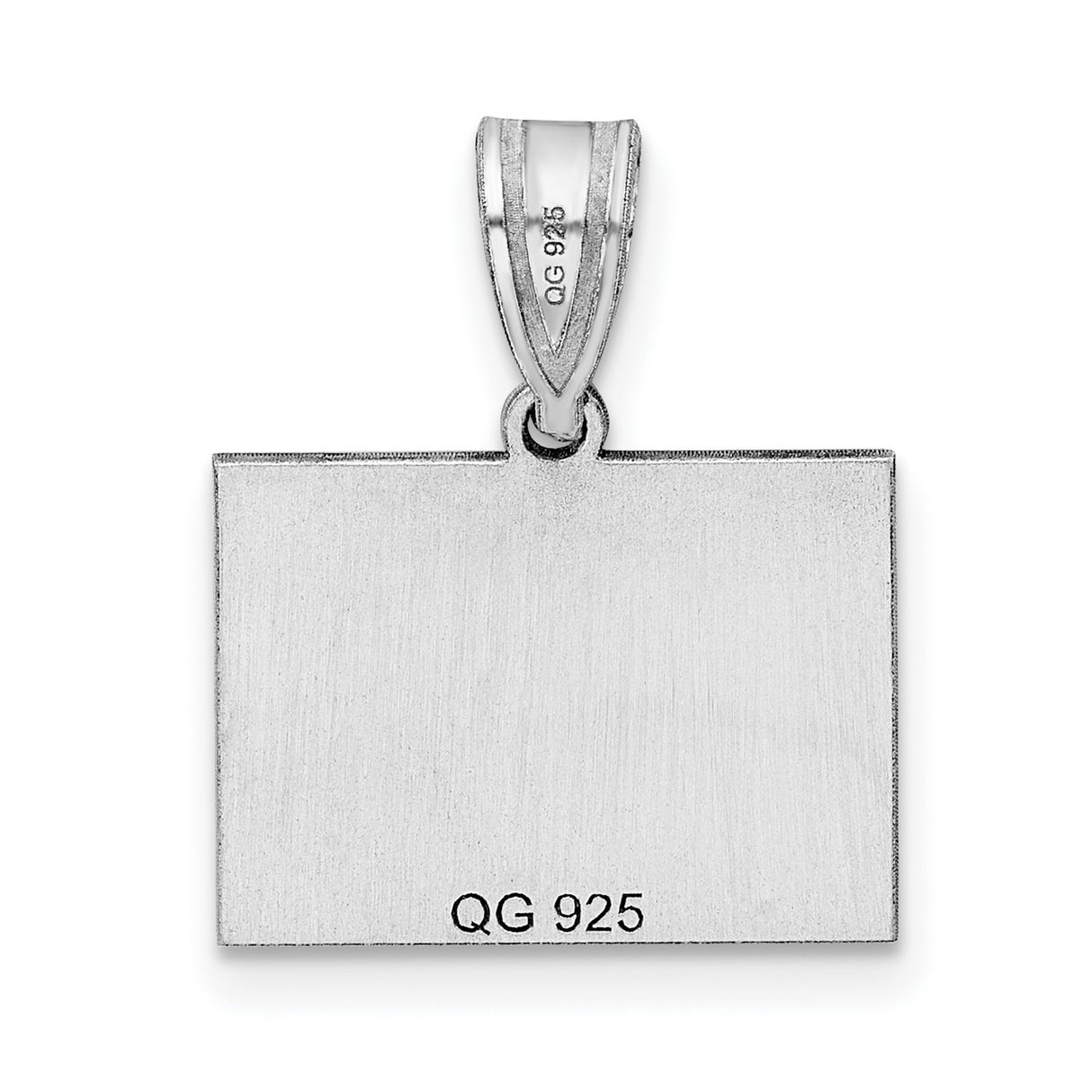 Sterling Silver Rectangular Pendant Tag, Plain Bar Charm, Minimalist Engraving-Ready Design