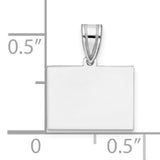 Sterling Silver Rectangular Pendant Tag, Plain Bar Charm, Minimalist Engraving-Ready Design
