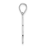 Polished Florida State Shaped Charm Pendant in Real 14k White Gold