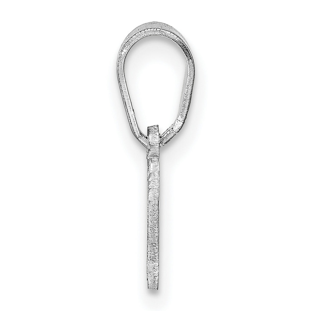 Polished Hawaii State Shaped Charm Pendant in Real 14k White Gold