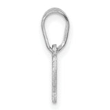 Polished Hawaii State Shaped Charm Pendant in Real 14k White Gold