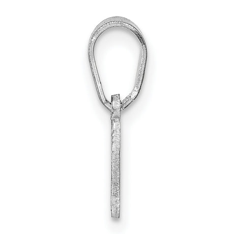 Polished Hawaii State Shaped Charm Pendant in Real 14k White Gold