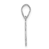 14k White Gold Iowa State Pendant, Polished Map Outline Charm, Minimalist Travel Jewelry