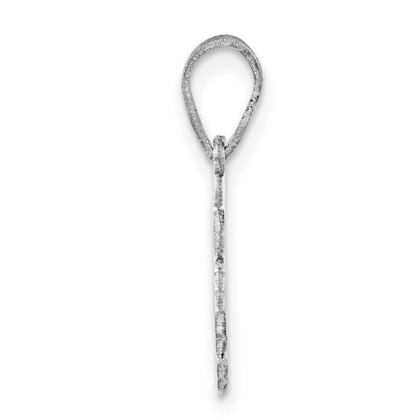 14k White Gold Iowa State Pendant, Polished Map Outline Charm, Minimalist Travel Jewelry