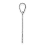Polished Illinois State Shaped Charm Pendant in Real 14k White Gold