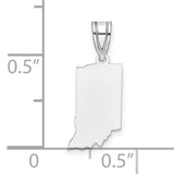 14k White Gold Indiana State Pendant, Minimalist USA Map Charm for Women or Unisex Wear