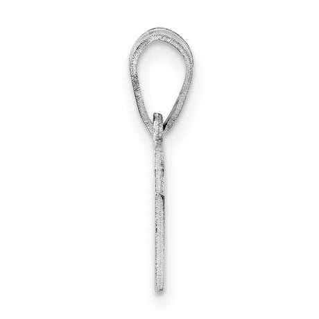 Polished Kansas State Shaped Charm Pendant in Real 14k White Gold